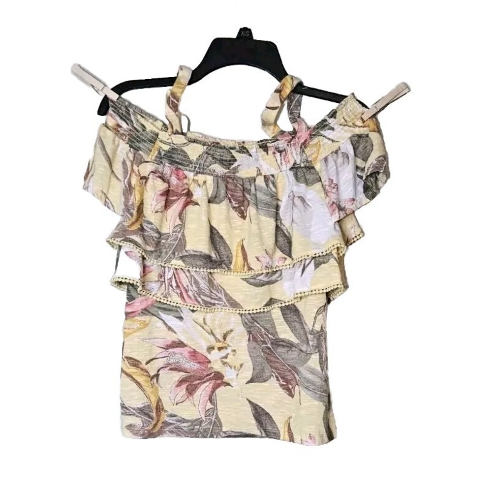 💜White House Black Market Blouse Size XS Yellow Multicolor 🩷